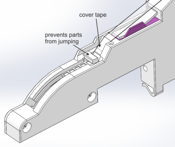 detail drawing to adjust tape lane height of the 0816 automatic feeder